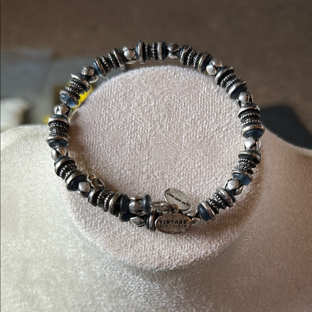Vintage Alex and Ani  Silver Beaded Bracelet